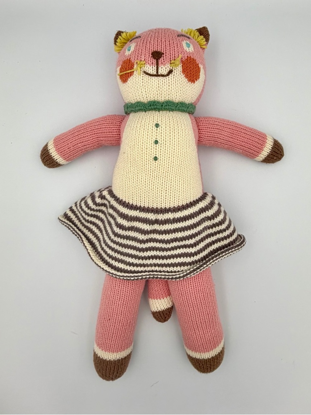 Plush Knit Animal & Doll Bundle - Pink, Lavender, Gray, Brown - Picture 2 of 6